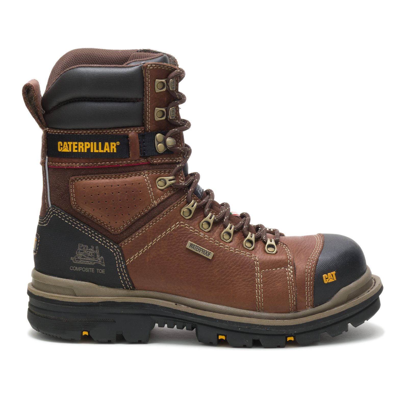 Caterpillar Hauler 8" Waterproof Composite Toe Csa Philippines - Mens Work Boots - Brown 91273GJDZ